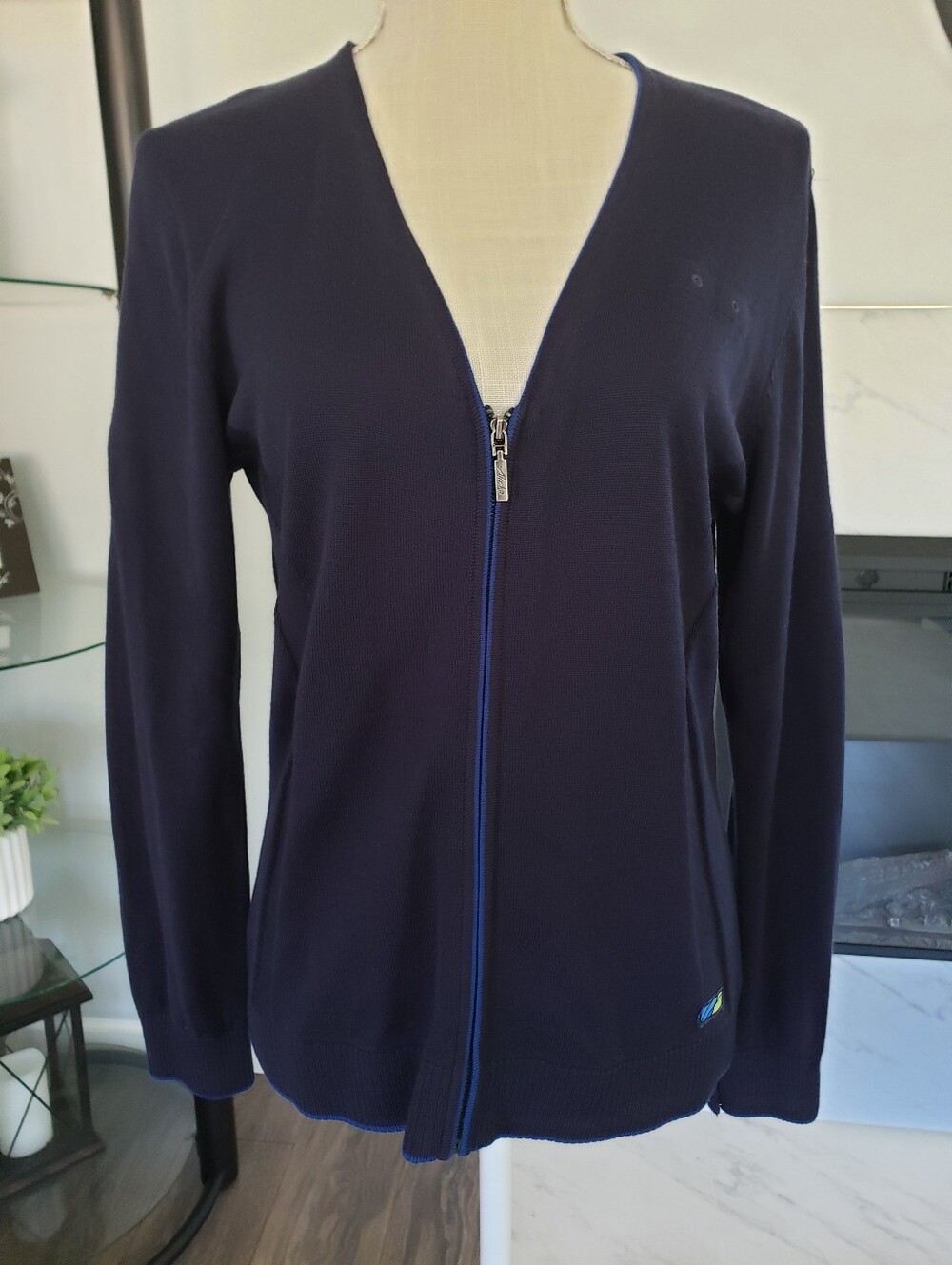 Alaska Airlines Flight Attendant Uniform Cardigan Luly Yang Size M Wool Blend